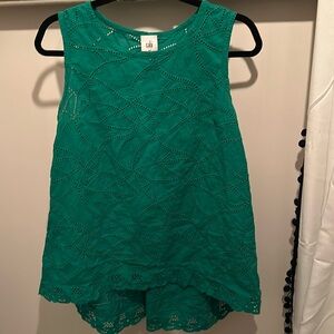 Cabi green eyelet top